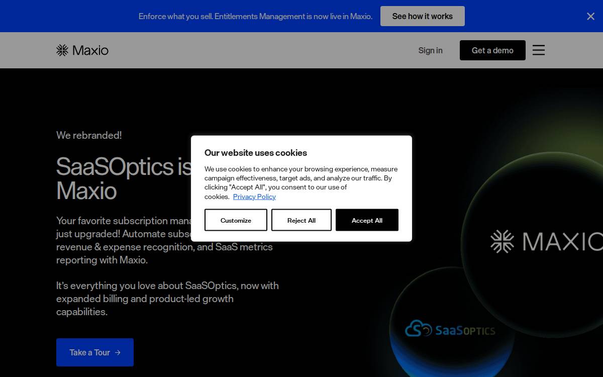 SaaS Optics website preview