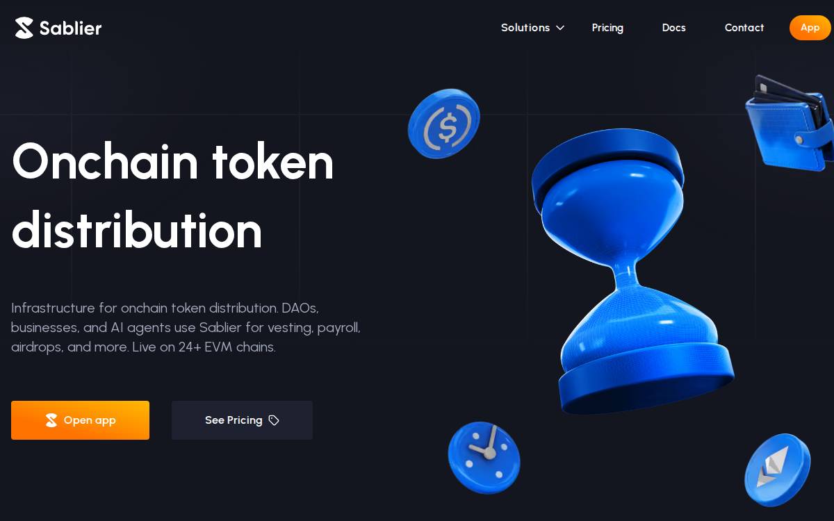 Sablier website preview