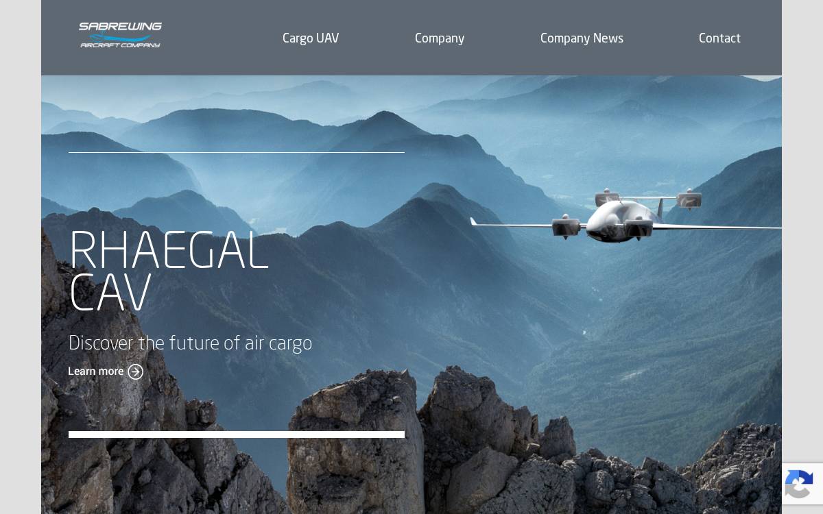 Sabrewingaircraft website preview