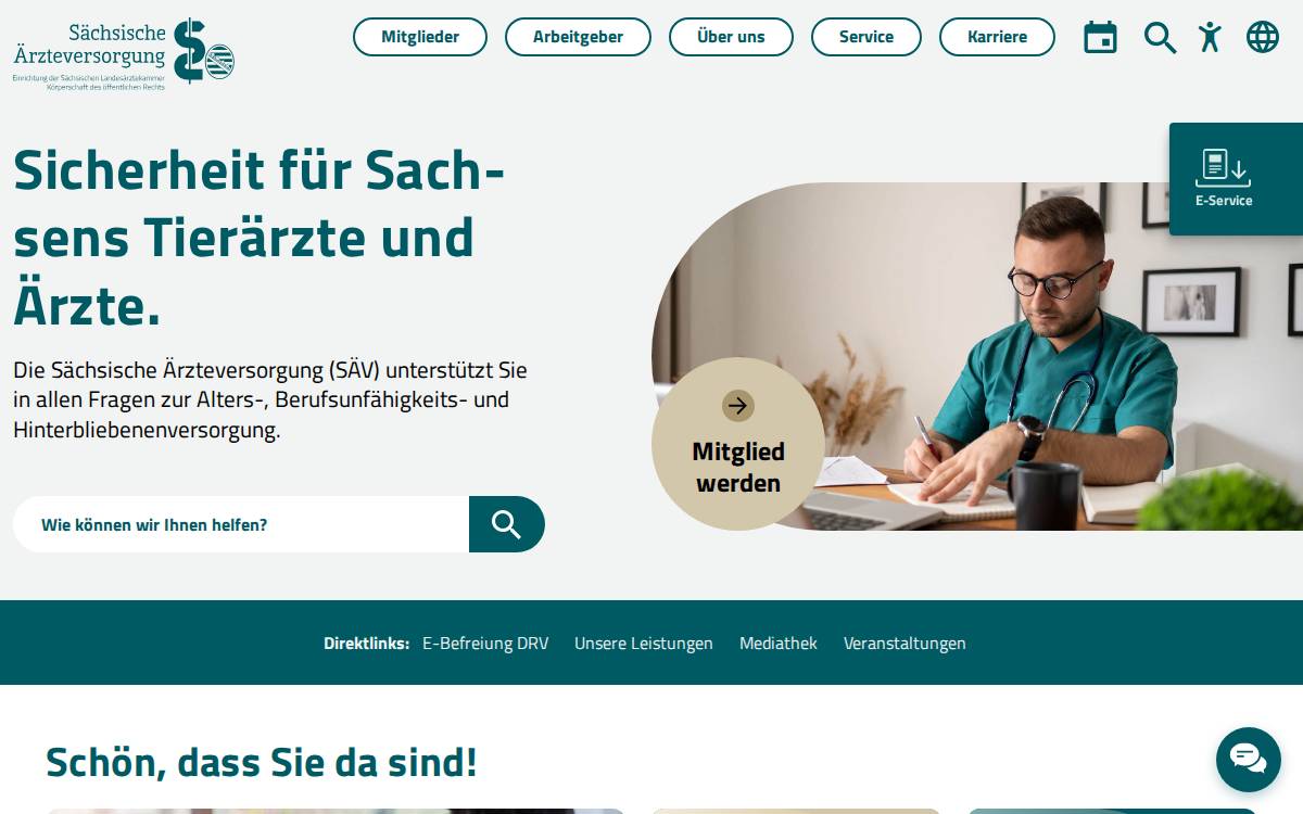 Sächsische Ärzteversorgung website preview