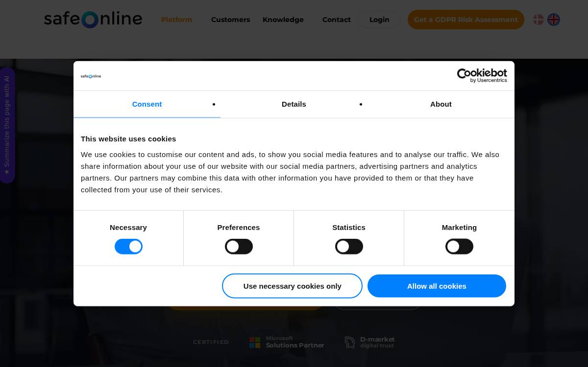 Safe Online website preview
