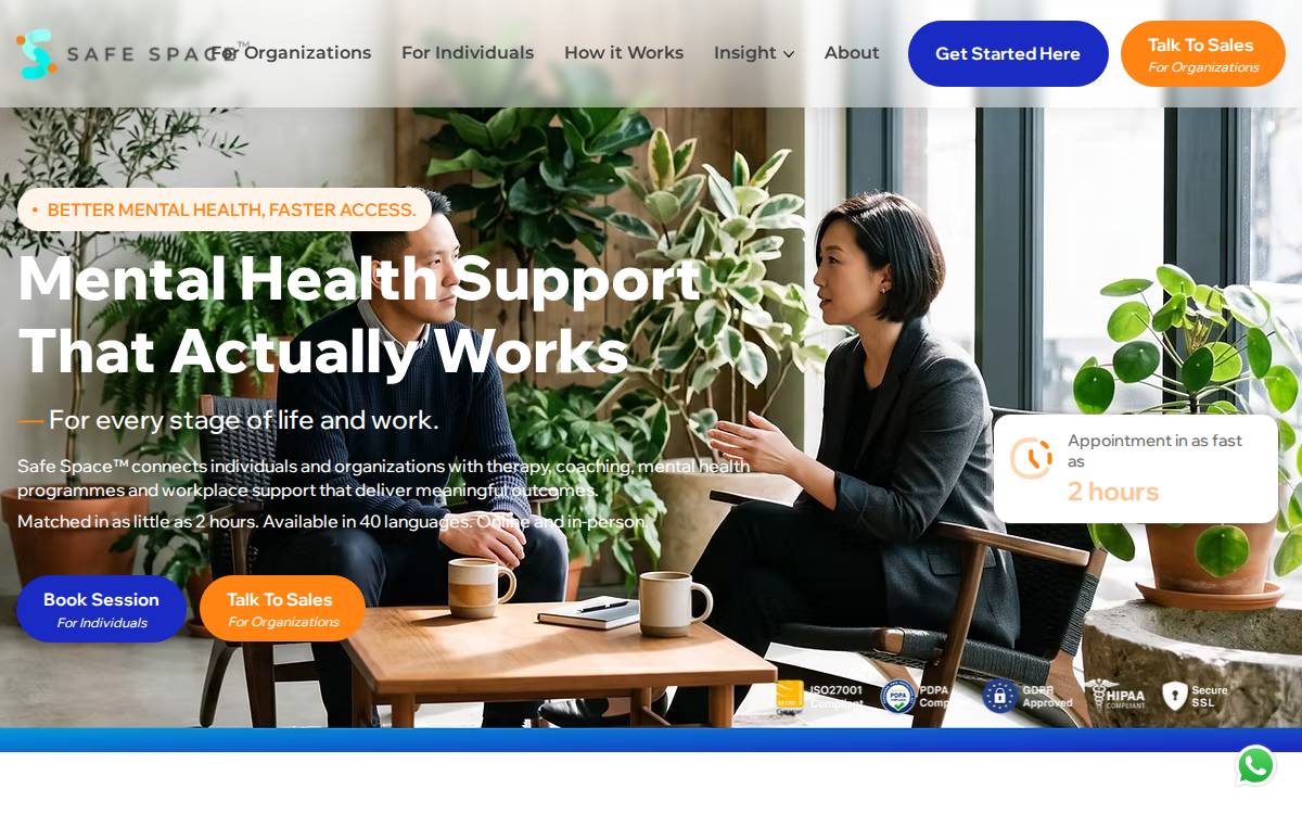Safe Space website preview