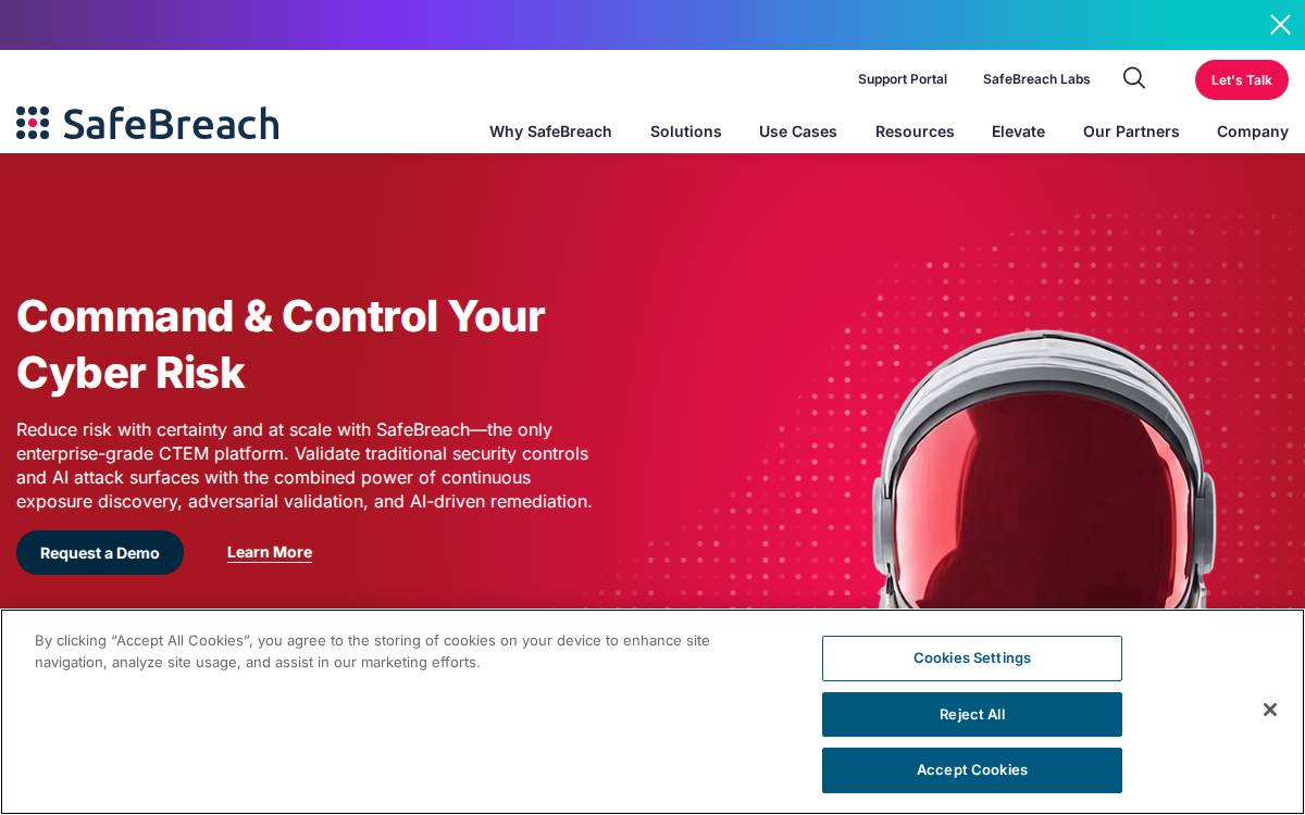 SafeBreach Attack Simulation Platform website preview