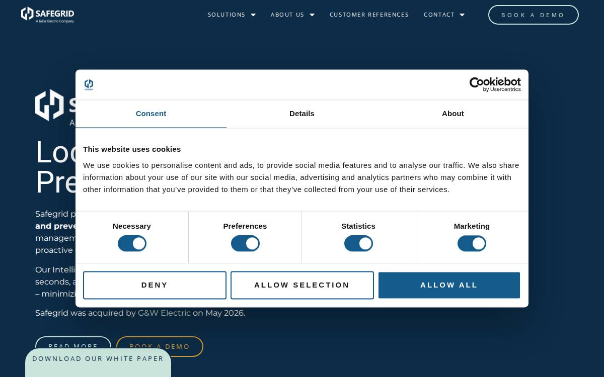 Safegrid website preview