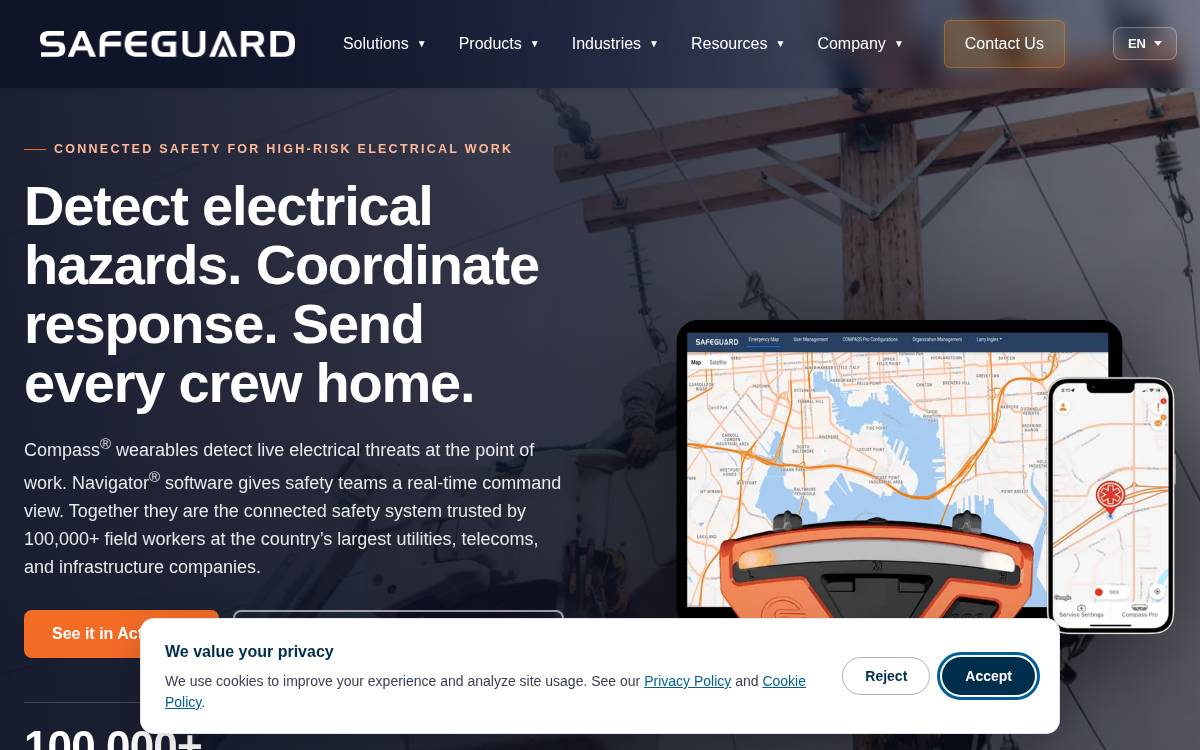 Safeguard Equipment website preview