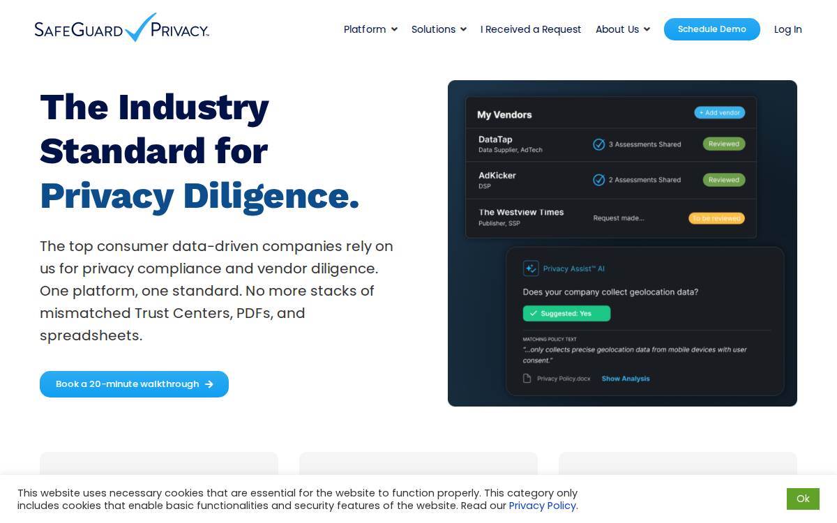 SafeGuard Privacy website preview