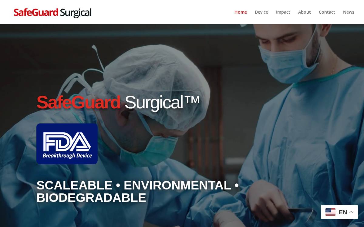 SafeGuard Surgical website preview