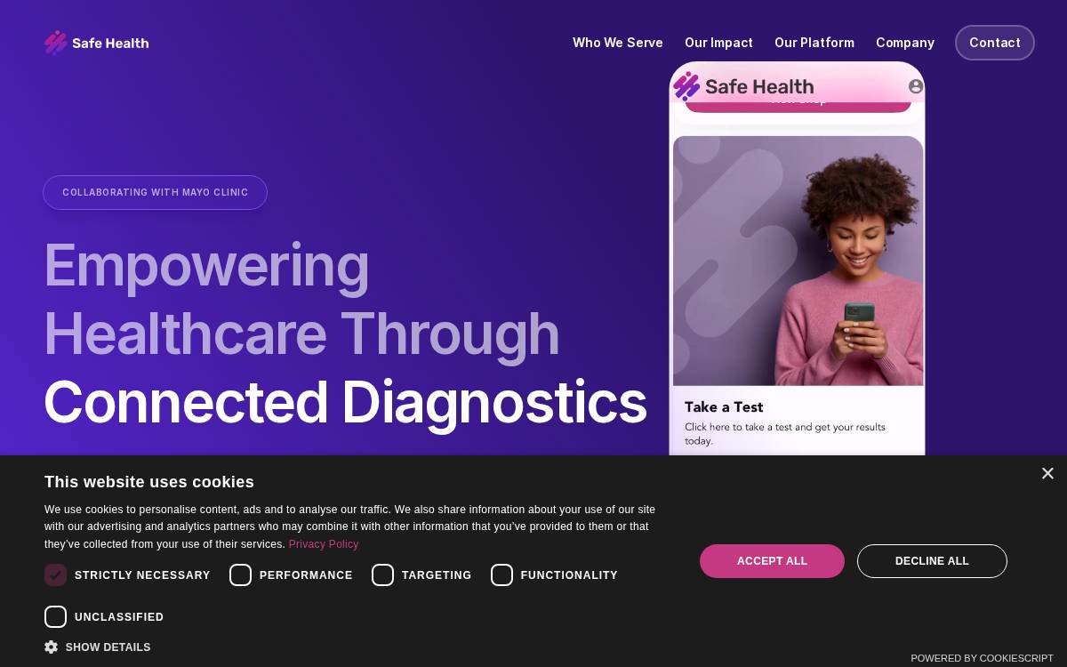 Safehealthsystems website preview