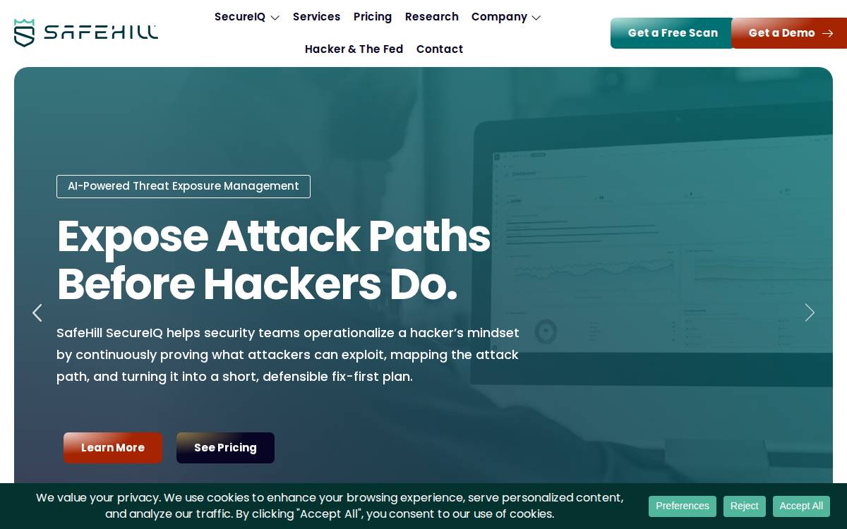 SafeHill website preview