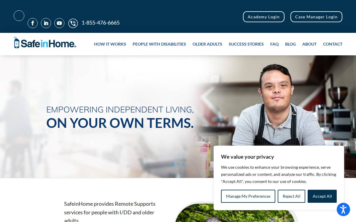 Safeinhome website preview