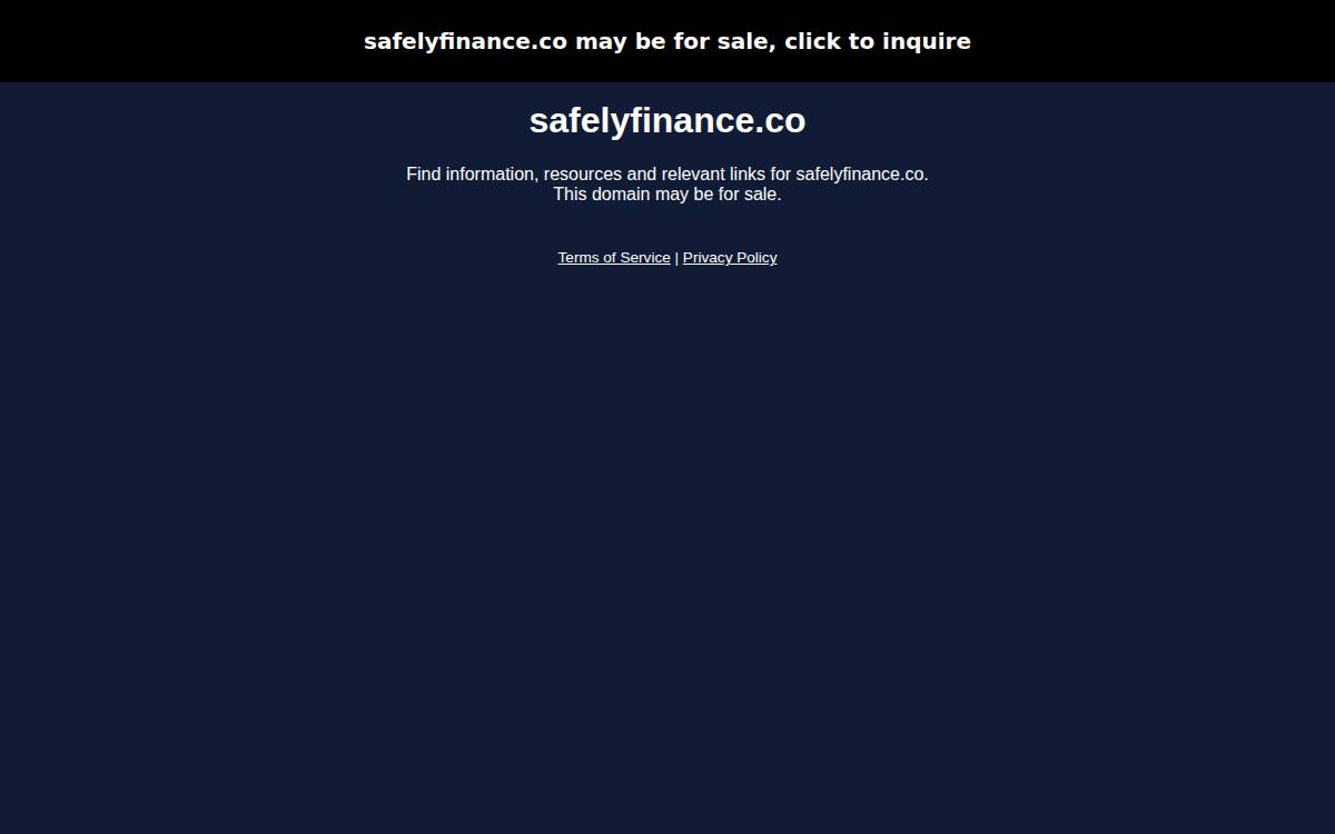 Safely Finance website preview
