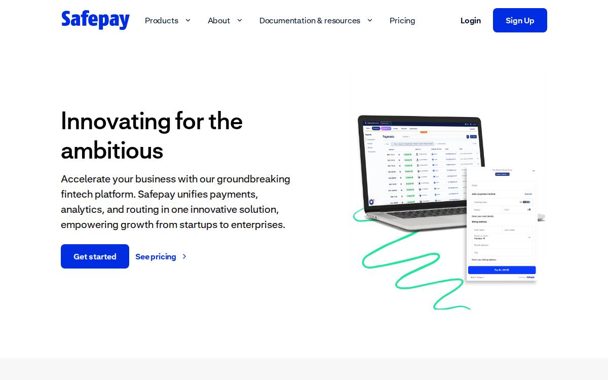 Safepay website preview