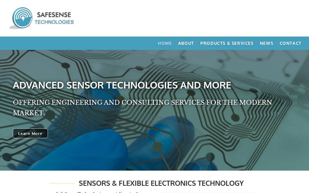 Safesensetech website preview