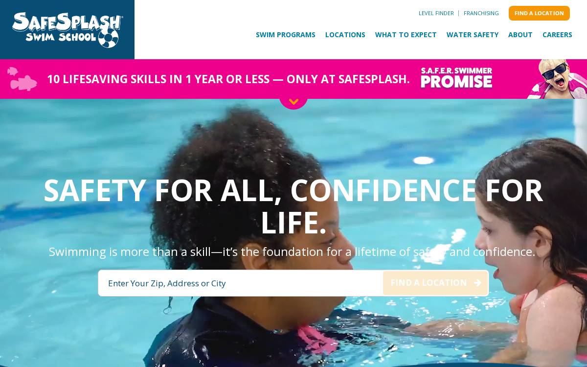SafeSplash (Youth Enrichment Brands) website preview