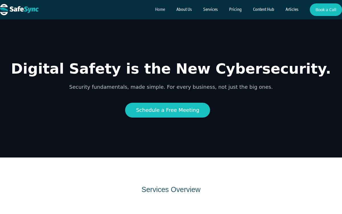 Safesync website preview