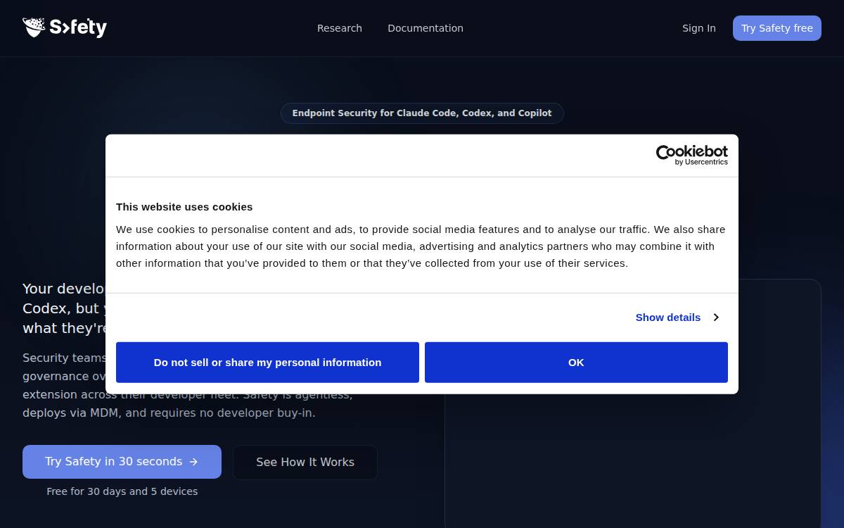 Safety CLI website preview