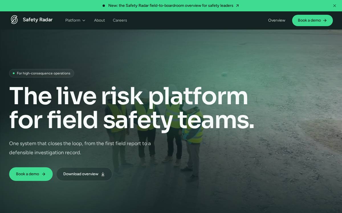 Safety Radar website preview