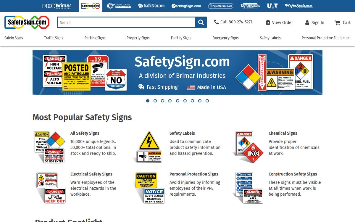 Safetysign website preview
