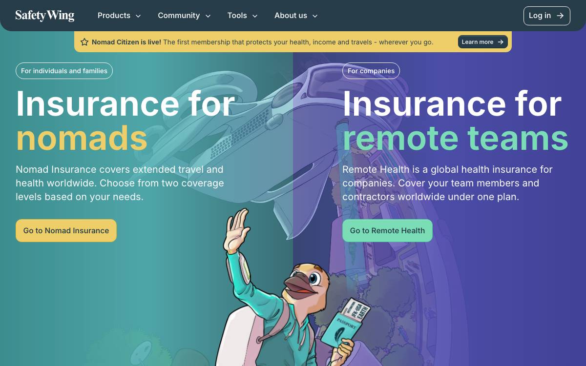 SafetyWing website preview