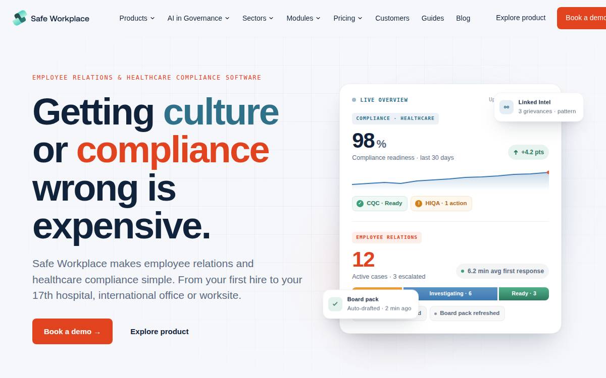 Safework website preview