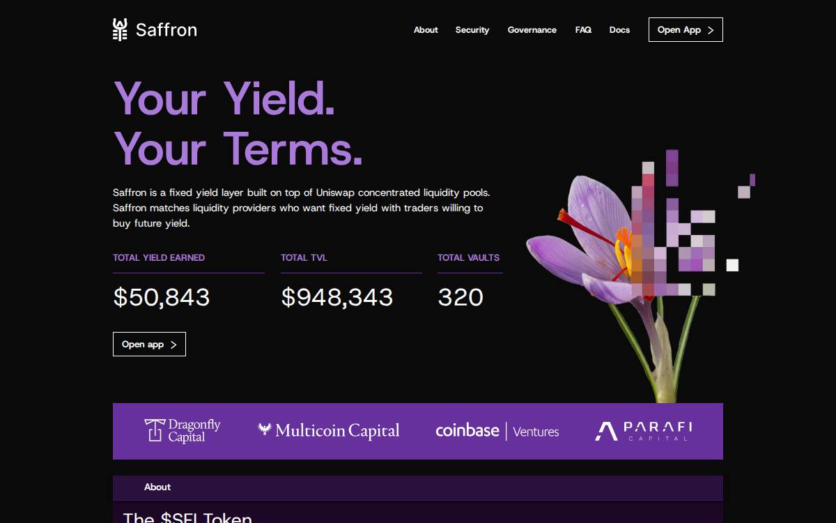 Saffron website preview