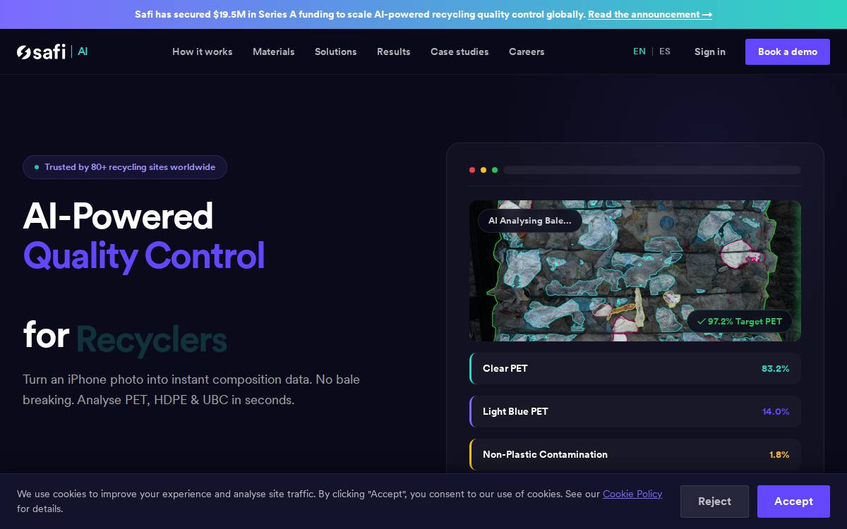 Safi AI website preview