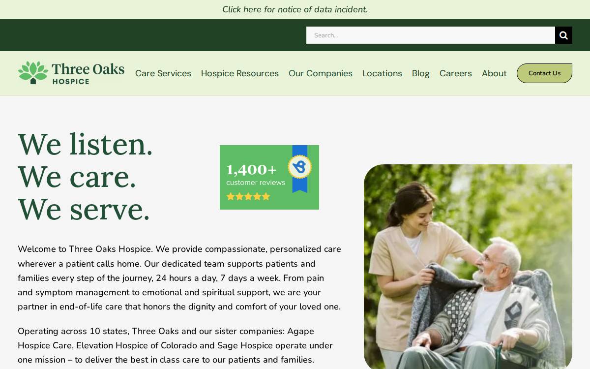 Sage Hospice website preview
