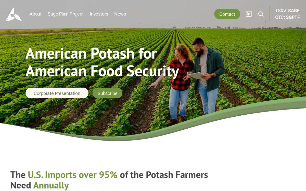 Sage Potash website preview