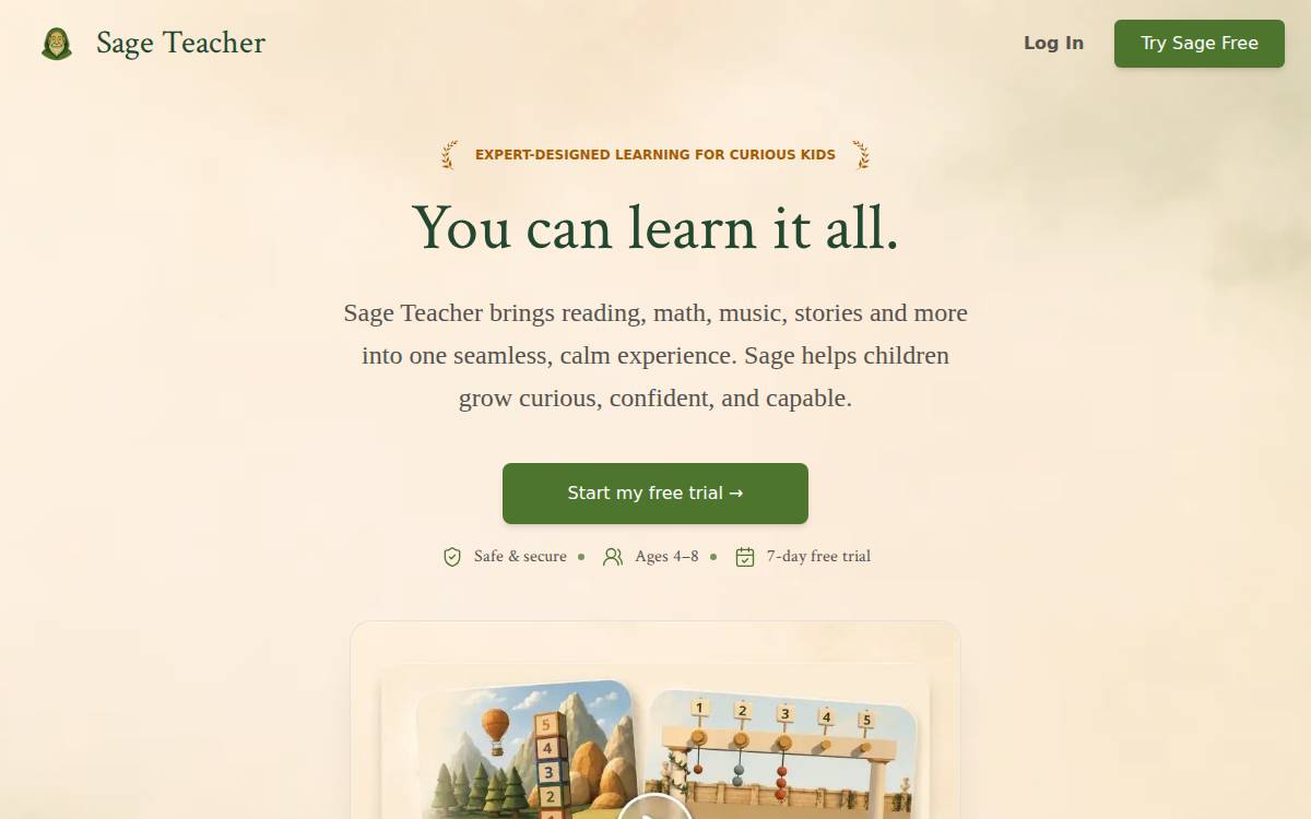 Sage Teacher AI website preview