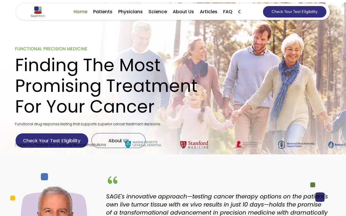 Sagemedic website preview