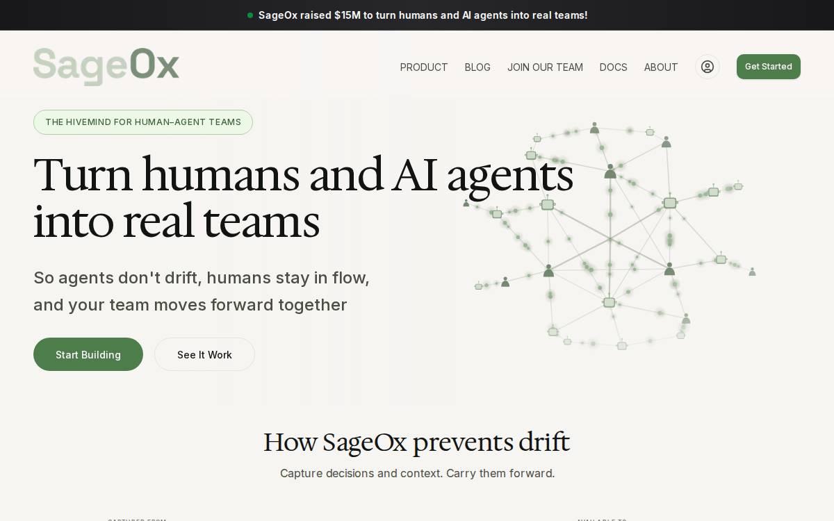 SageOx website preview