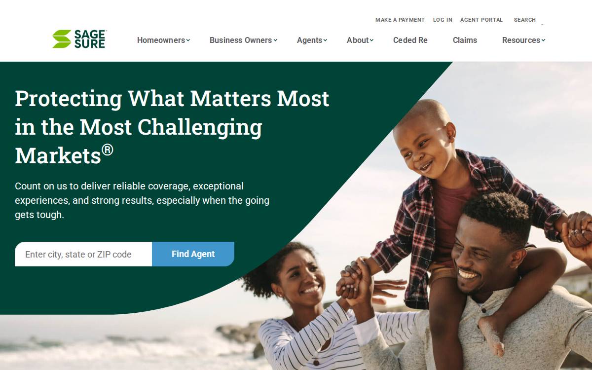 SageSure website preview