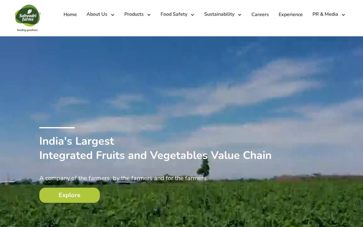 Sahyadri Farms website preview