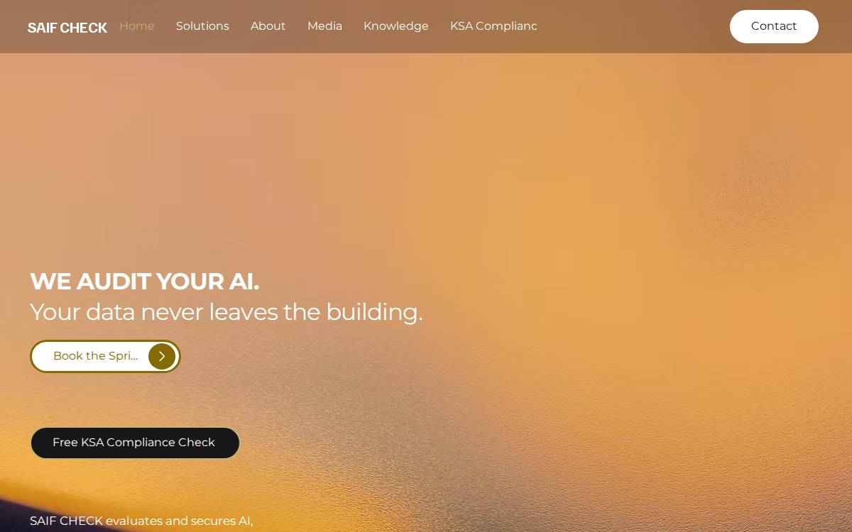 Saifcheck website preview