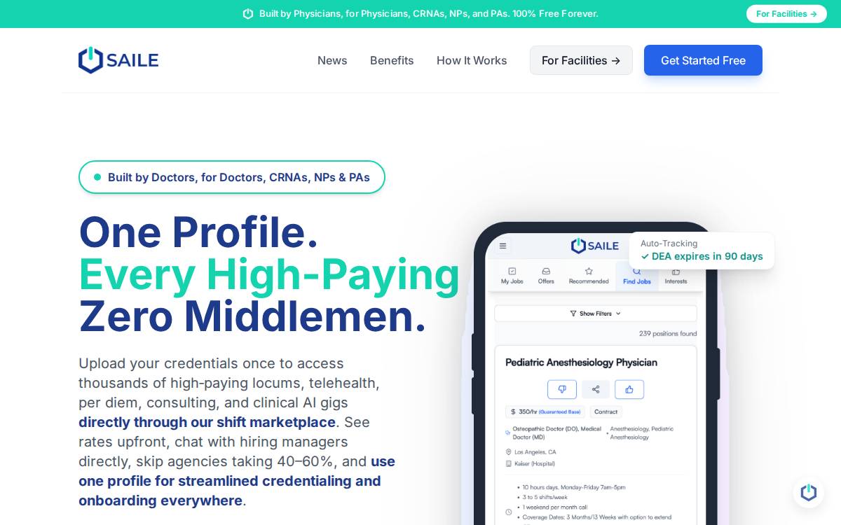 Saile website preview