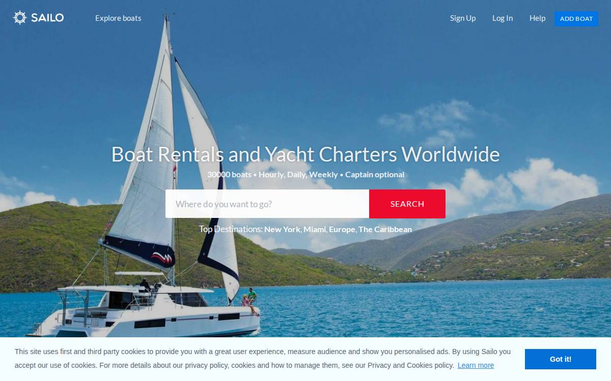 Sailo website preview