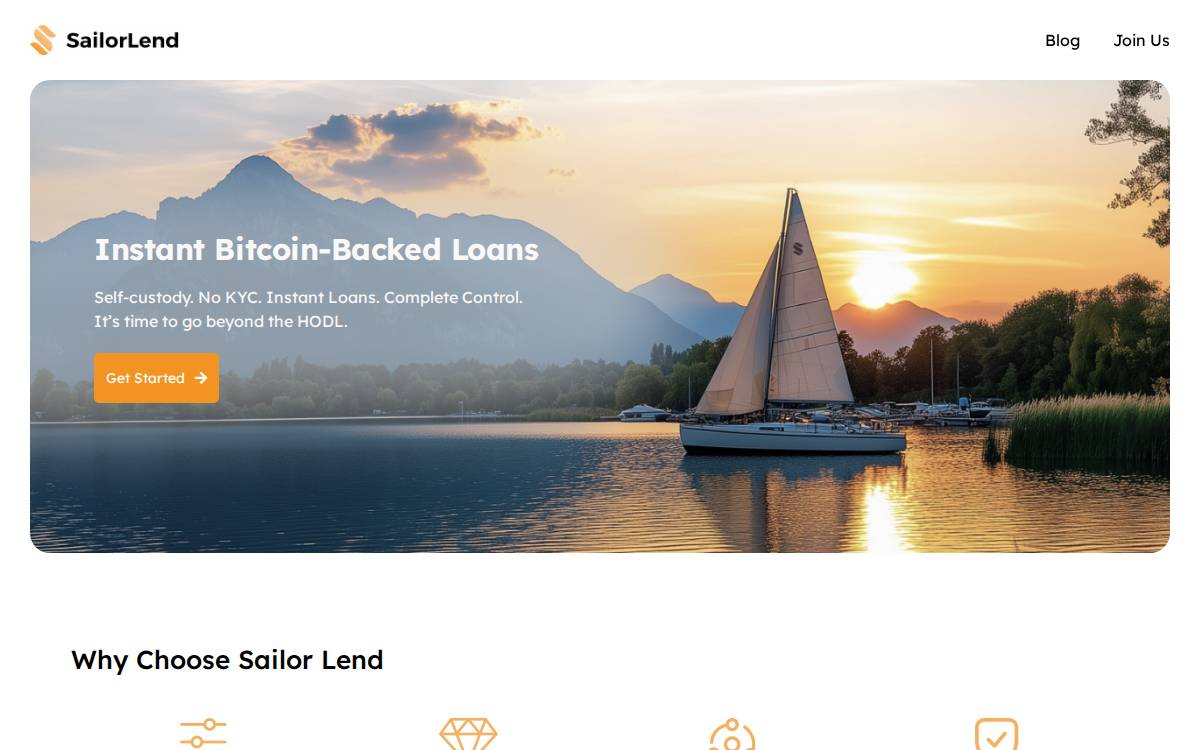 Sailor Lend website preview