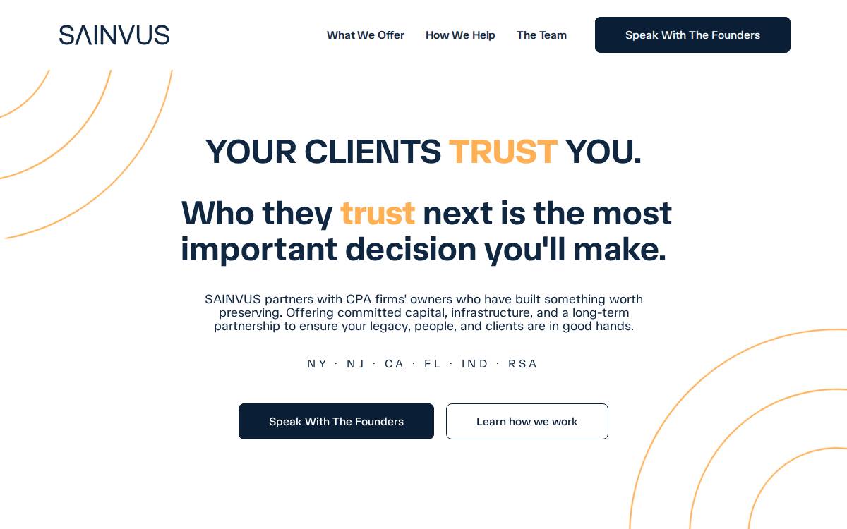 Sainvus website preview
