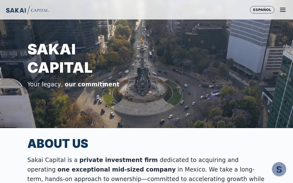 Sakai Capital website preview