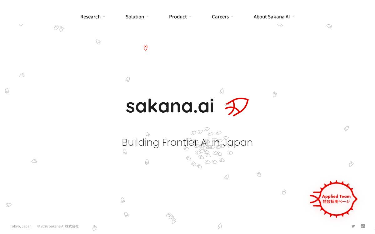 Sakana AI website preview