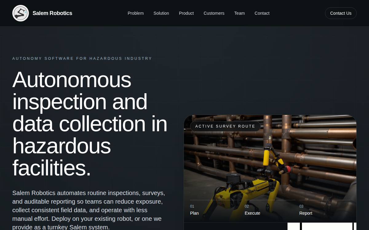 Salem Robotics Inc website preview