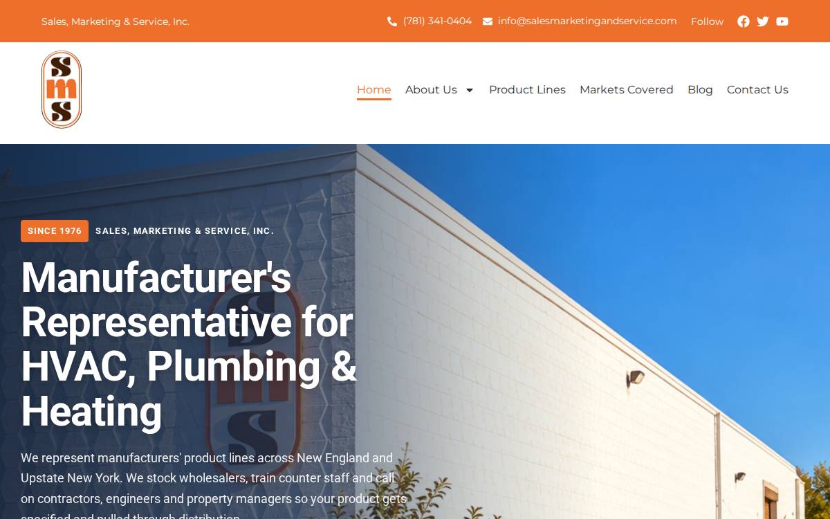 Sales Marketing and Services Industrial Distribution website preview