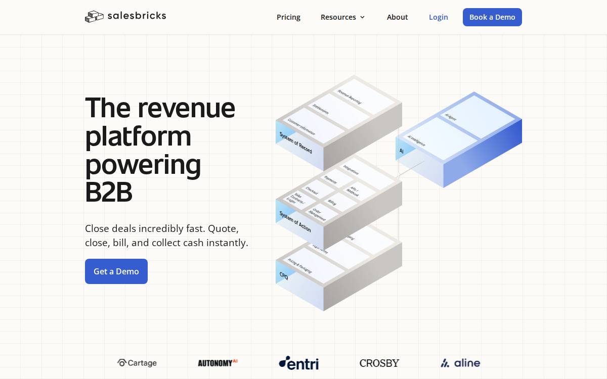 SalesBricks Facilitating enterprise sales website preview