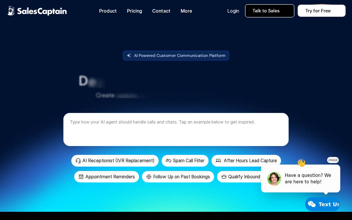 SalesCaptain website preview