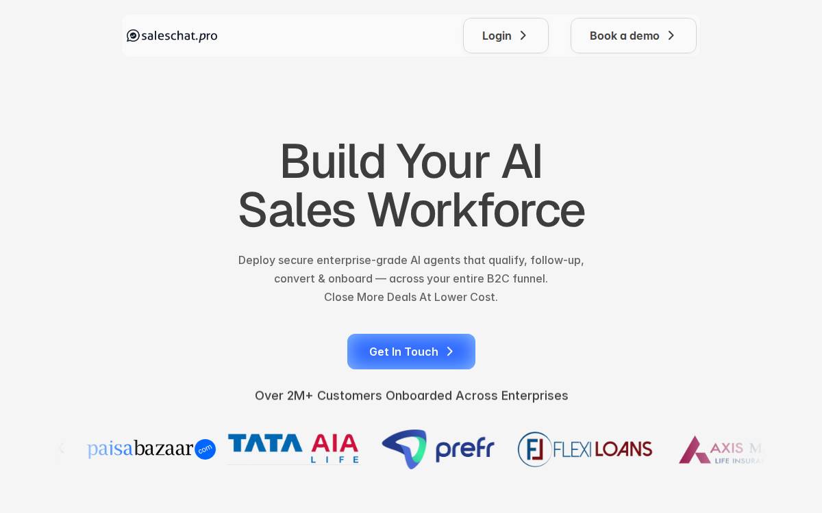 Saleschat SaaS website preview