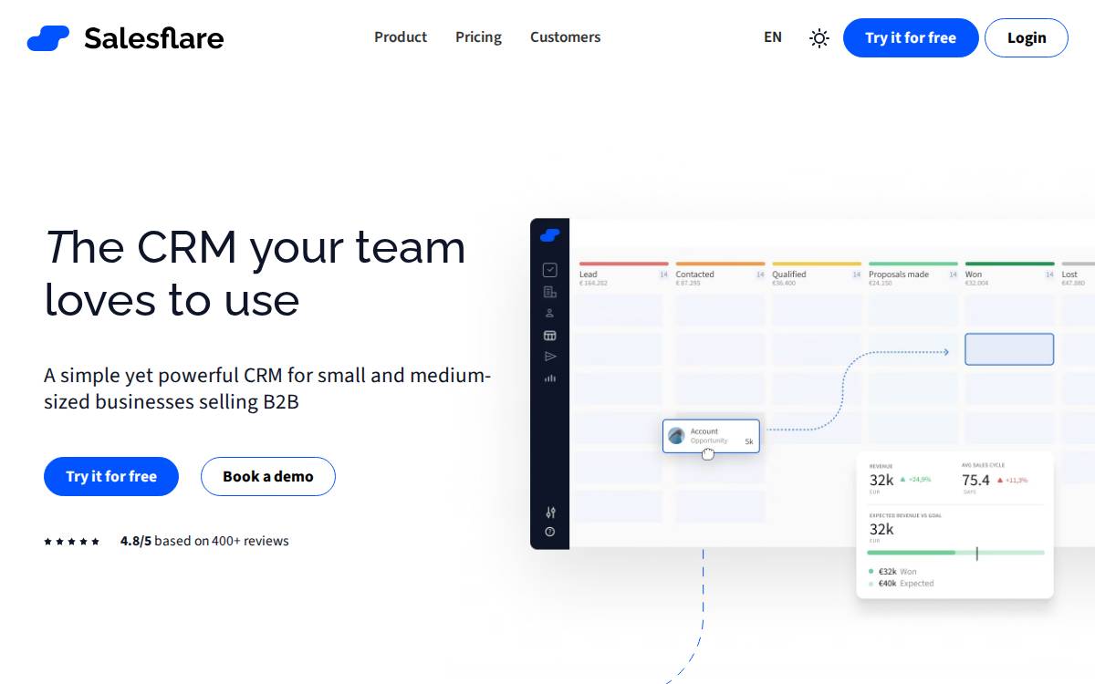Salesflare website preview