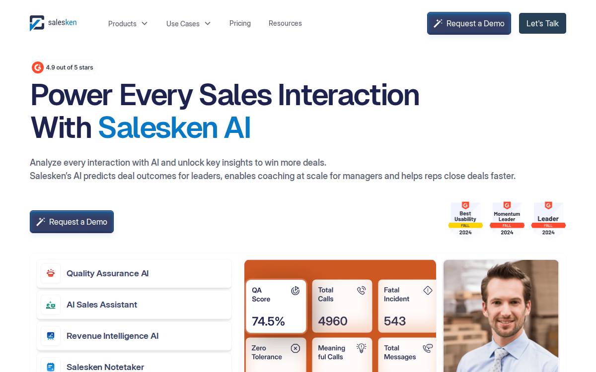Salesken website preview