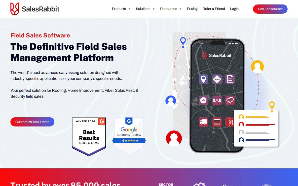 Sales Rabbit website preview