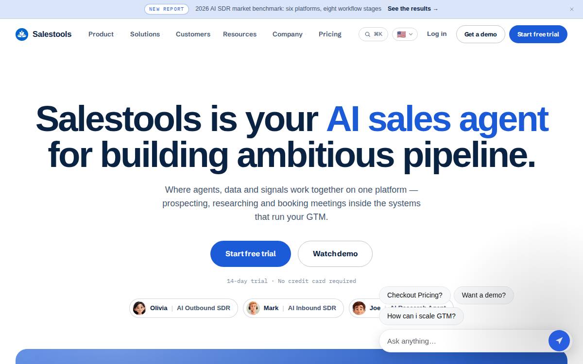 Salestools AI website preview