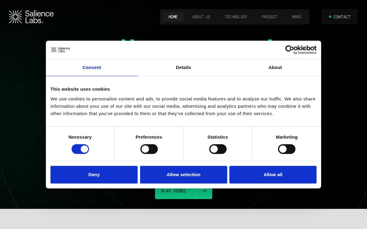 Salience Labs website preview